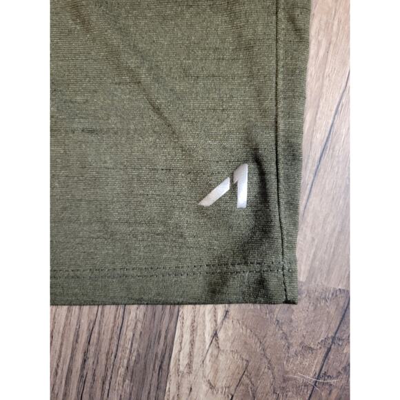 Mens Active Stretch Quick Dry Olive Green 9 Inch Inseam Workout Basketball Short - Picture 2 of 6